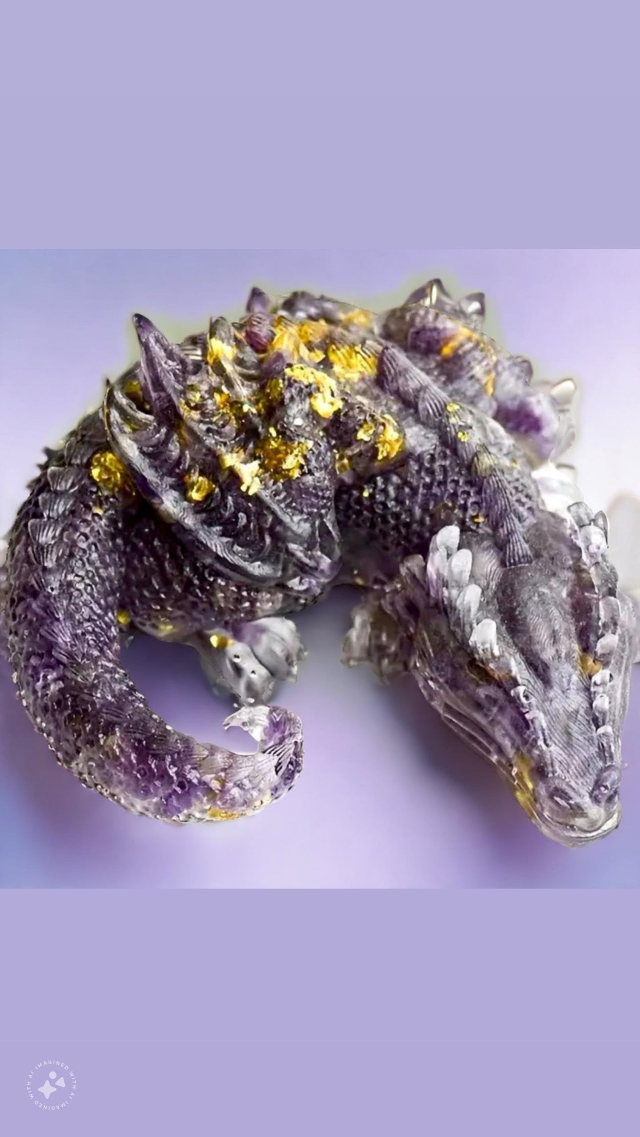 3 1/2" Natural Amethyst Crystal Sleeping Dragon