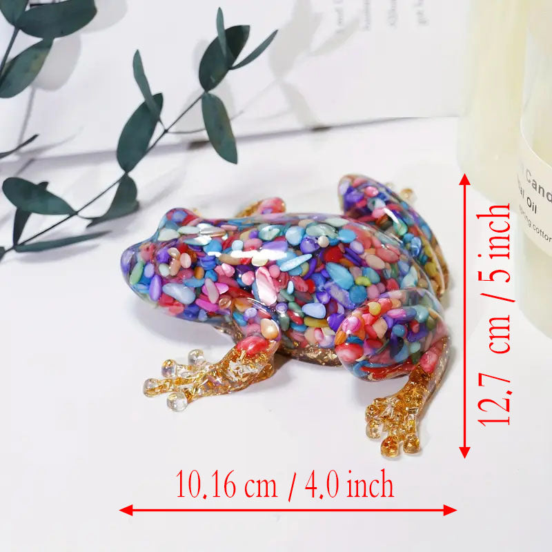 5 Inches Genuine Brazilian Handmade Crystal Resin Ornament Frogs