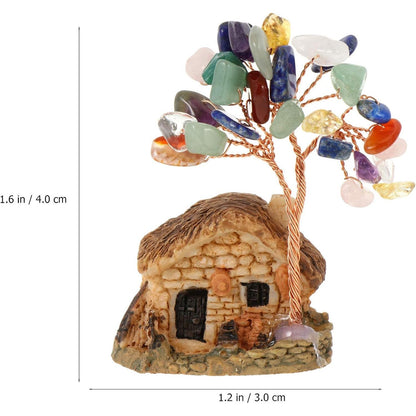 Crystal Tree Feng Shui Crystal Chakra Tree with Miniature House