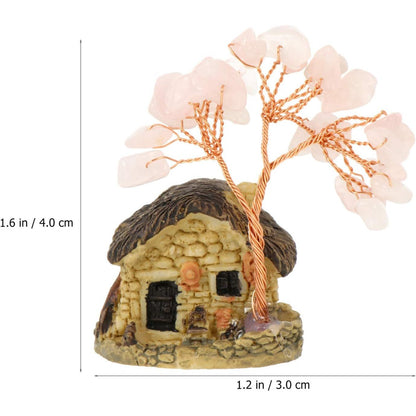 Crystal Tree Feng Shui Crystal Love Tree with Miniature House