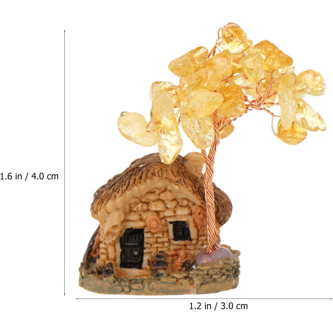 Crystal Tree Feng Shui Crystal Money Tree with Miniature House