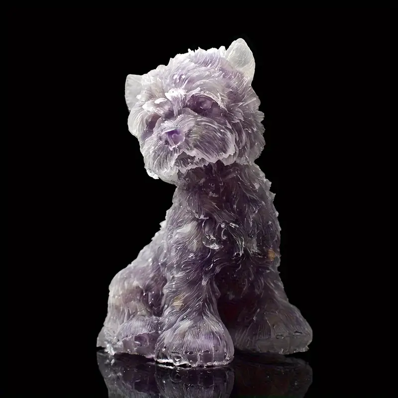 3.14 Inches Genuine Brazilian Handmade Crystal Resin Ornament Yorkshire Terrier