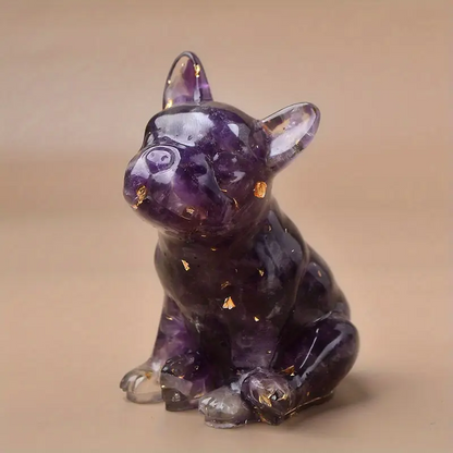 3 Inches Genuine Brazilian Handmade Crystal Resin Ornament Bulldog