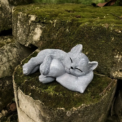 4.33 inch Sleeping Cat Resin Sculpture