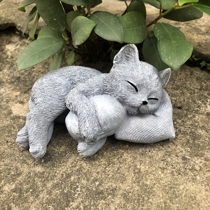 4.33 inch Sleeping Cat Resin Sculpture