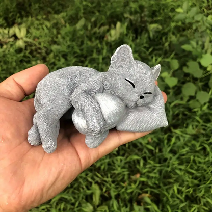 4.33 inch Sleeping Cat Resin Sculpture