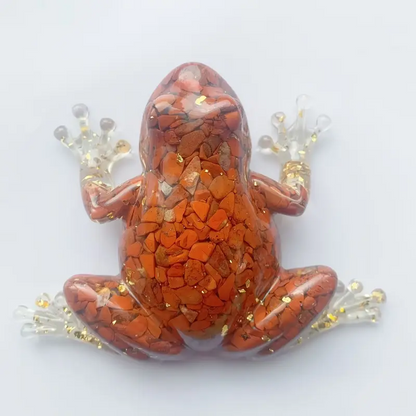 5 Inches Genuine Brazilian Handmade Crystal Resin Ornament Frogs