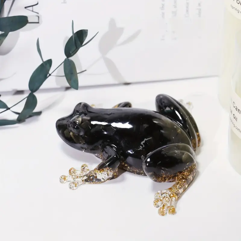 5 Inches Genuine Brazilian Handmade Crystal Resin Ornament Frogs