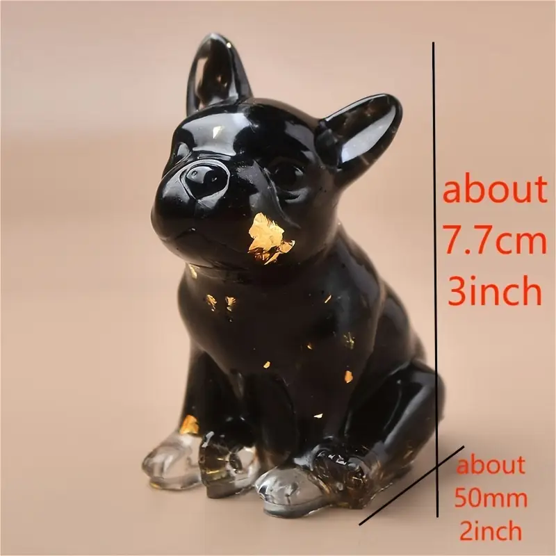 3 Inches Genuine Brazilian Handmade Crystal Resin Ornament Bulldog