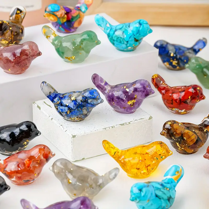 1.69  Inch Resin Crystal Birds