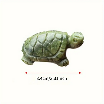 3.31 Inches Genuine Myanmar Green Jade Handmade Turtle