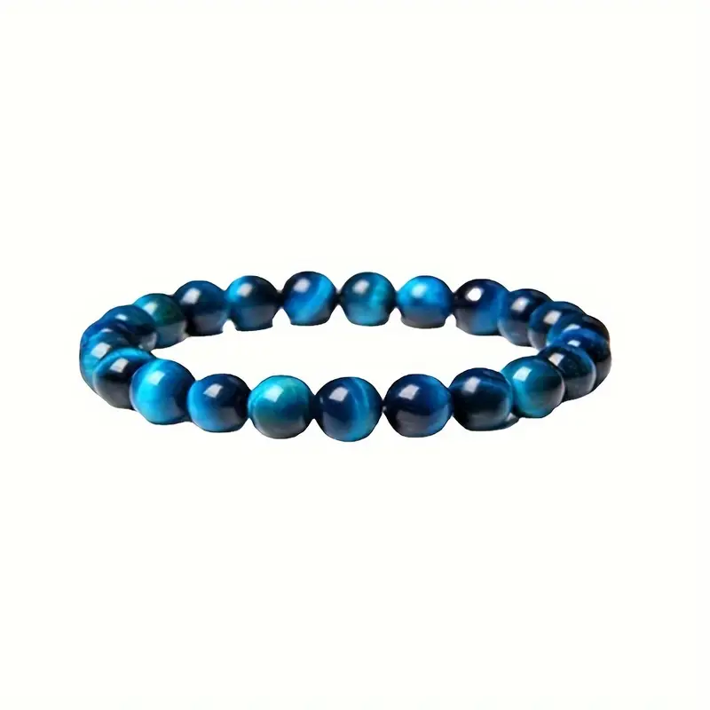 8 mm Natural Stone Blue Tiger Eye Bracelet