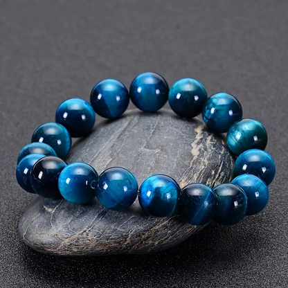 8 mm Natural Stone Blue Tiger Eye Bracelet