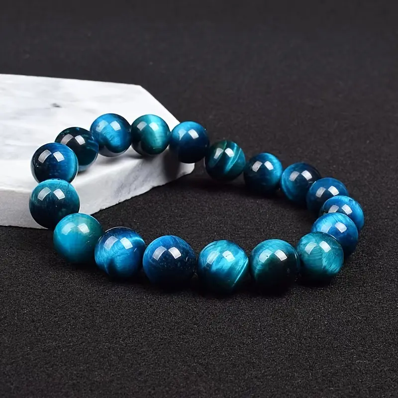 8 mm Natural Stone Blue Tiger Eye Bracelet