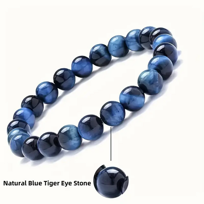 8 mm Natural Stone Blue Tiger Eye Bracelet