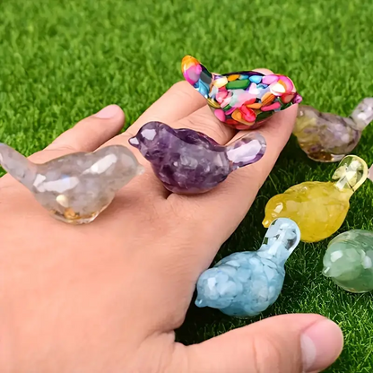 1.69  Inch Resin Crystal Birds