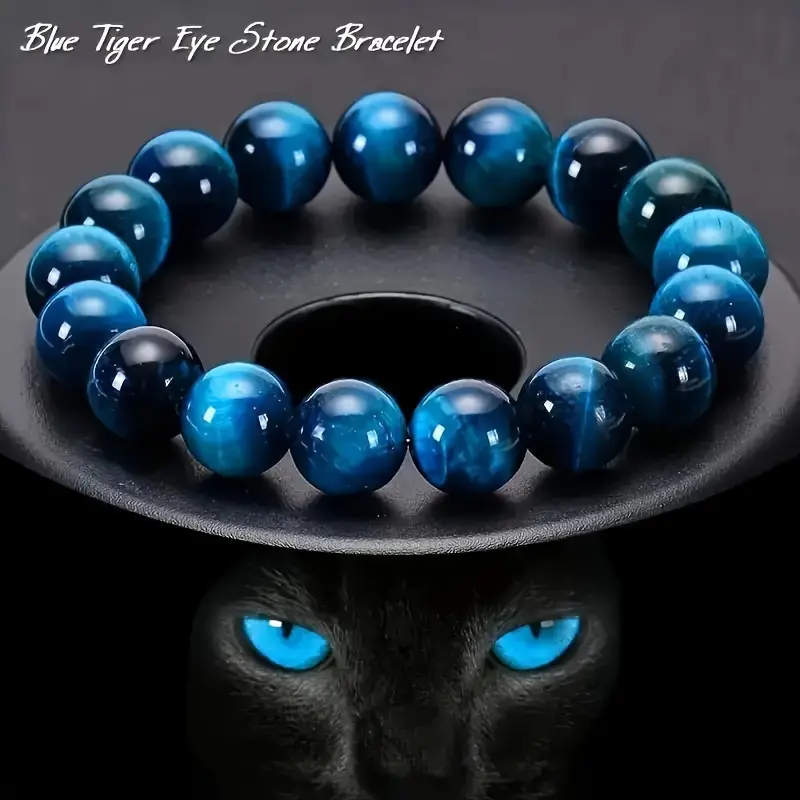 8 mm Natural Stone Blue Tiger Eye Bracelet