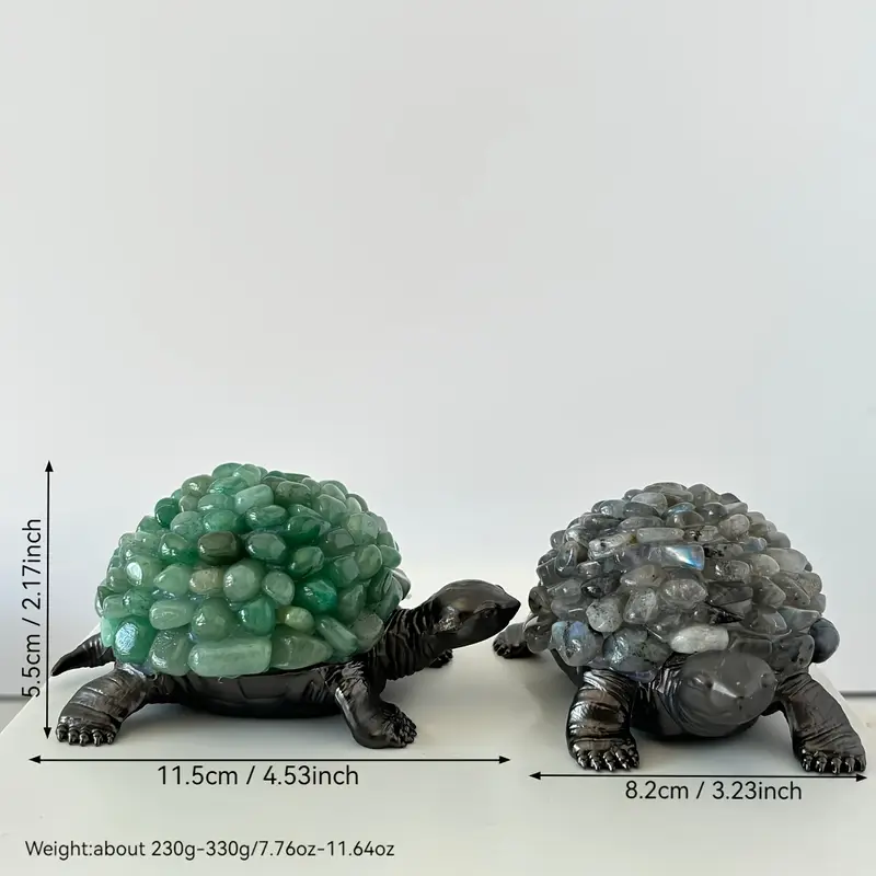 4.53 inch  Large Somimi Metal Crystal Garnet Turtle Figurine