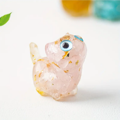 1.29 inch Mini Genuine Brazilian Crystal Cat Statue Resin