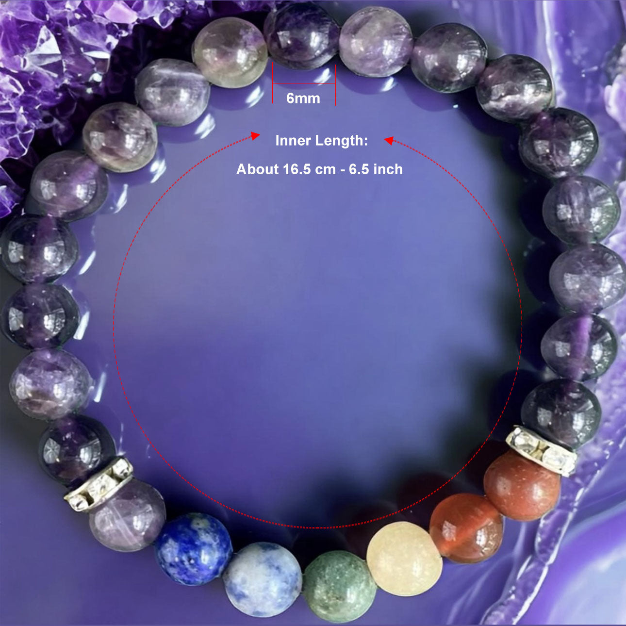 6 mm Chakra Amethys Bracelet