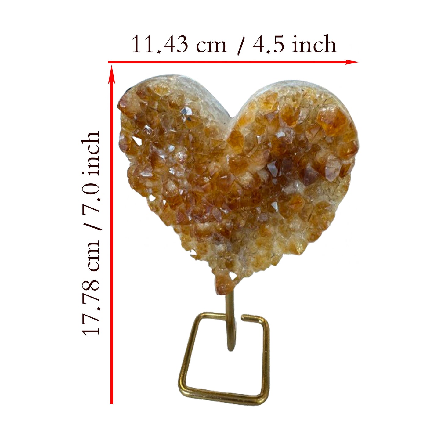 7 inch Citrine Cluster Heart