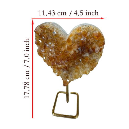 7 inch Citrine Cluster Heart