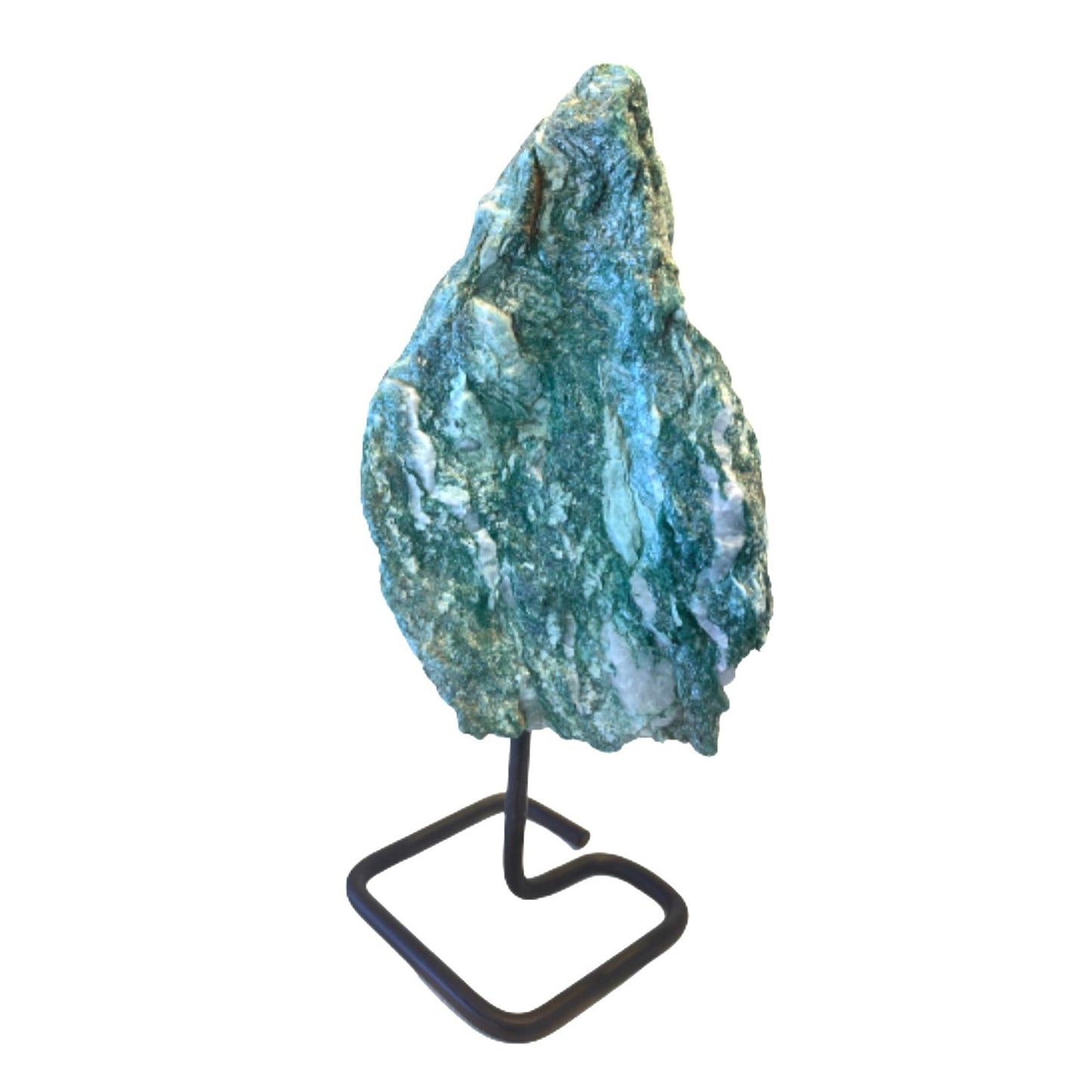 9 Inch Natural Fuchsite on Metal Stand