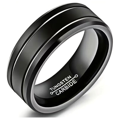 Luxurious 8mm Matte Black Titanium Steel Ring