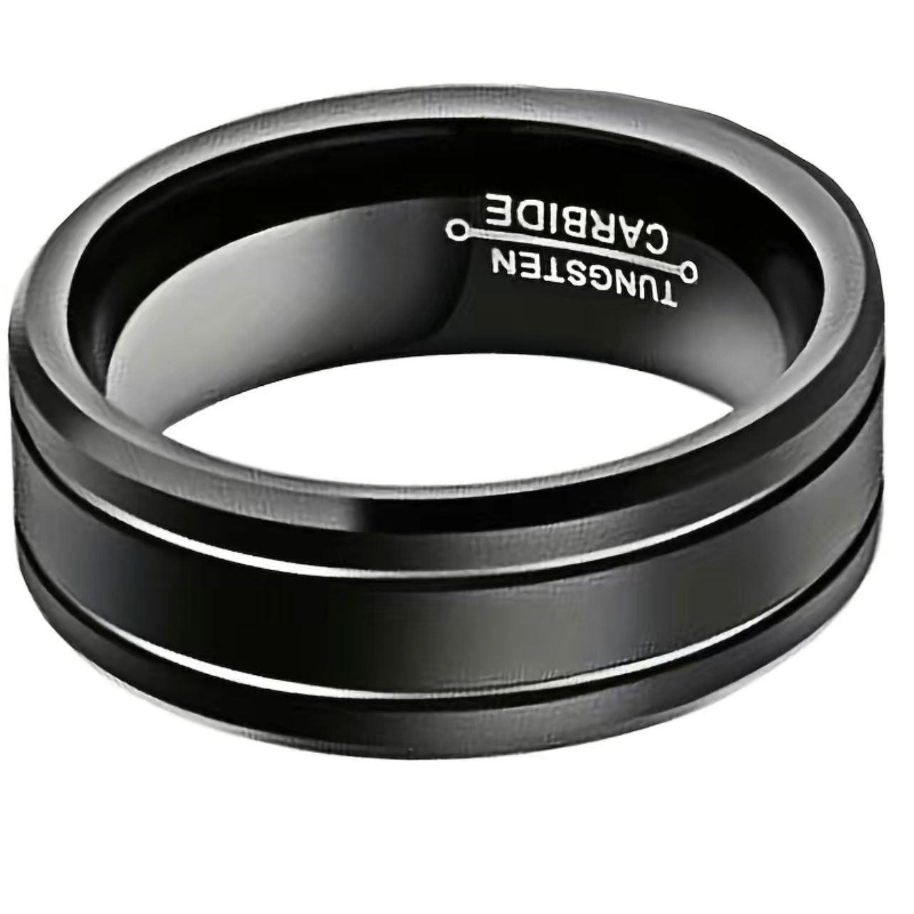 Luxurious 8mm Matte Black Titanium Steel Ring