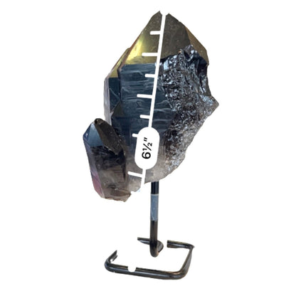 5 Inch Free Form Smokey Quartz on a Metal Stand