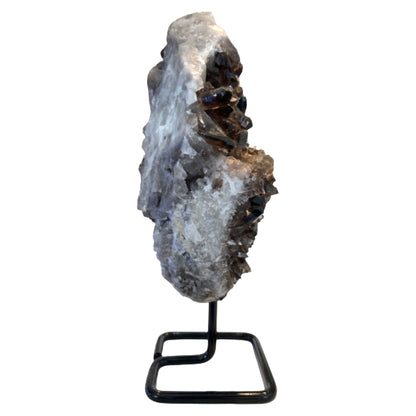 12 Inch Free Form Smokey Quartz on a Metal Stand