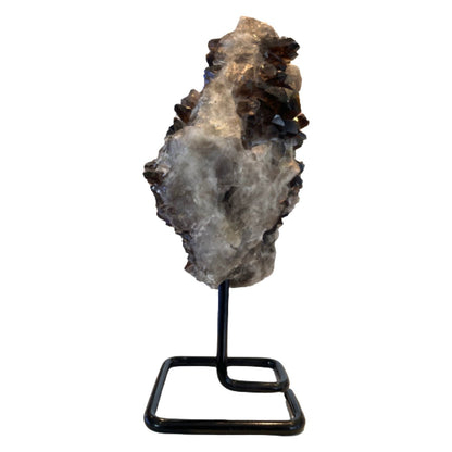 12 Inch Free Form Smokey Quartz on a Metal Stand