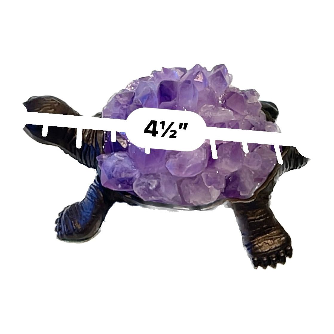 4 1/2 Inches Natural Amethyst Teeth Flower HandmadeTurtle