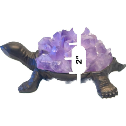 4 1/2 Inches Natural Amethyst Teeth Flower HandmadeTurtle