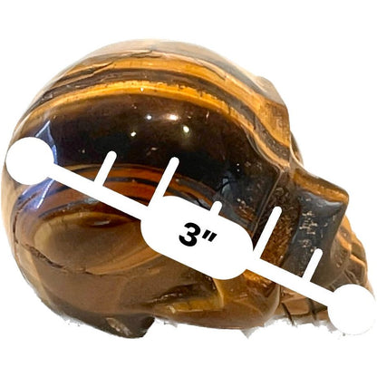 3 Inch Genuine Brazilian Tiger's Eye Skull