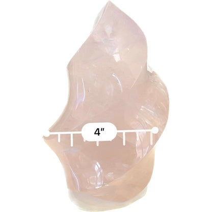 6 1/2 Inch Polished Rose Quartz Flame