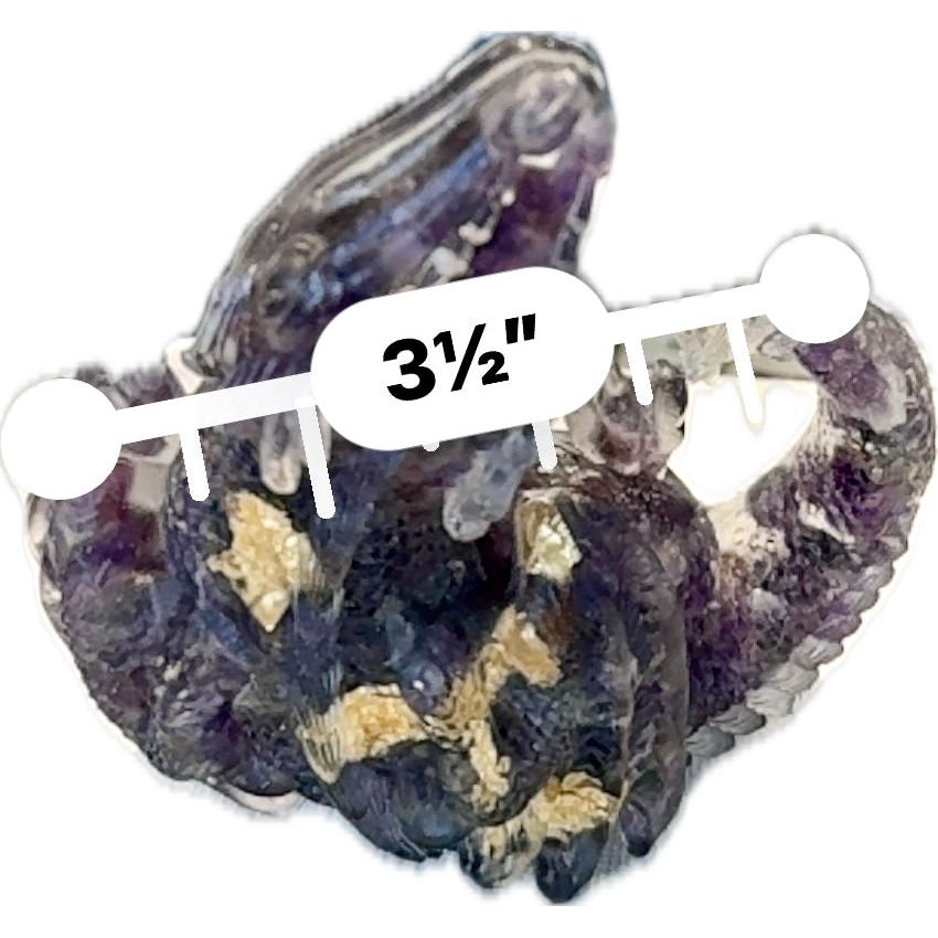 3 1/2" Natural Amethyst Crystal Sleeping Dragon