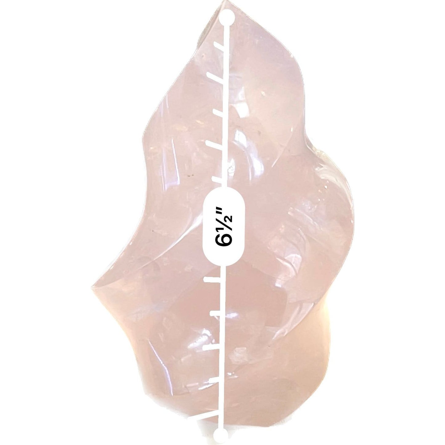 6 1/2 Inch Polished Rose Quartz Flame