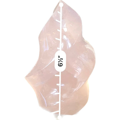 6 1/2 Inch Polished Rose Quartz Flame