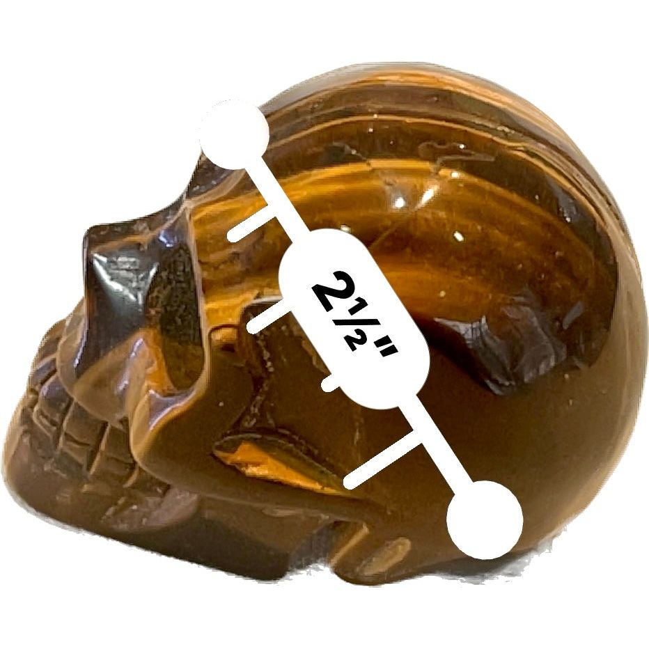 3 Inch Genuine Brazilian Tiger's Eye Skull