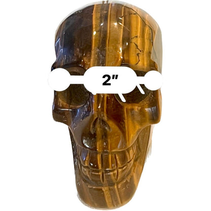 3 Inch Genuine Brazilian Tiger's Eye Skull