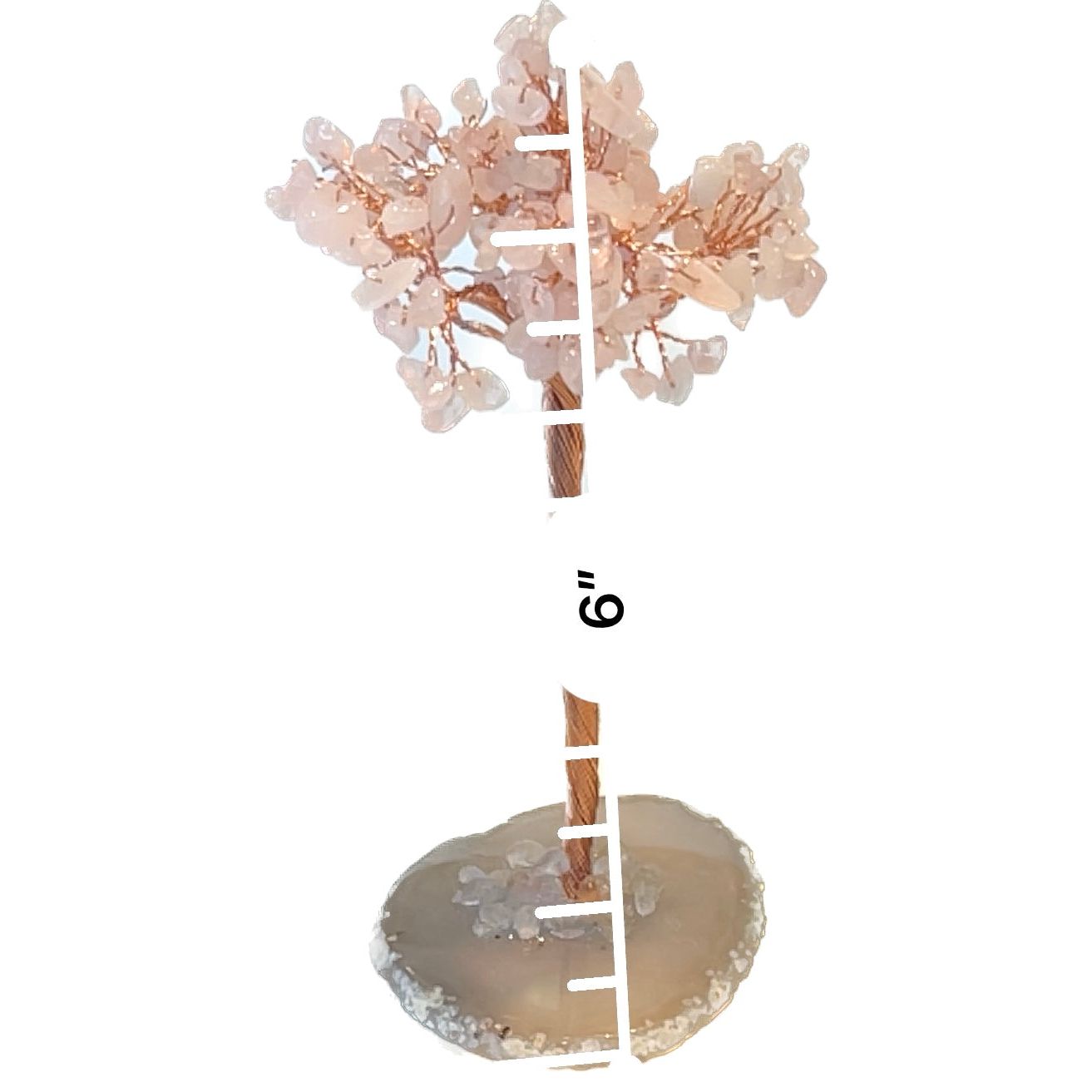 6 Inches Rose Quartz Agate Crystal Trees