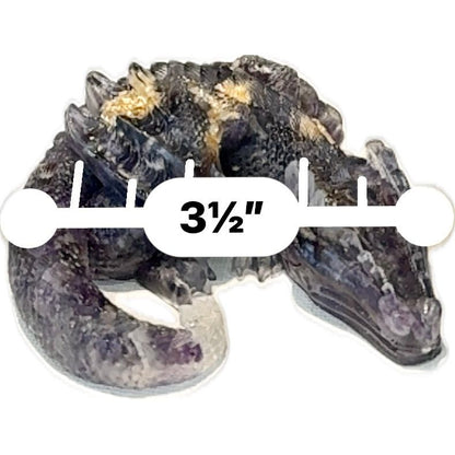 3 1/2" Natural Amethyst Crystal Sleeping Dragon