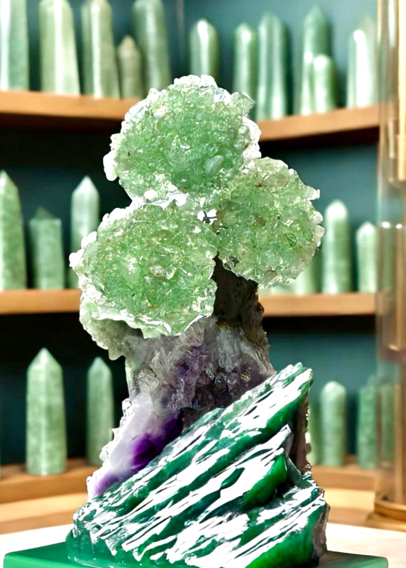 4.0" Brazilian Green Aventurine Gemstone Tree (Prosperity, Wealth, and and Good Luck)