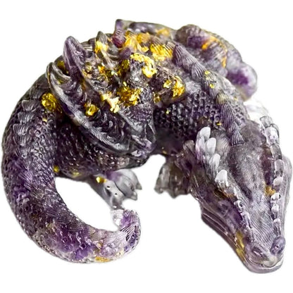 3 1/2" Natural Amethyst Crystal Sleeping Dragon