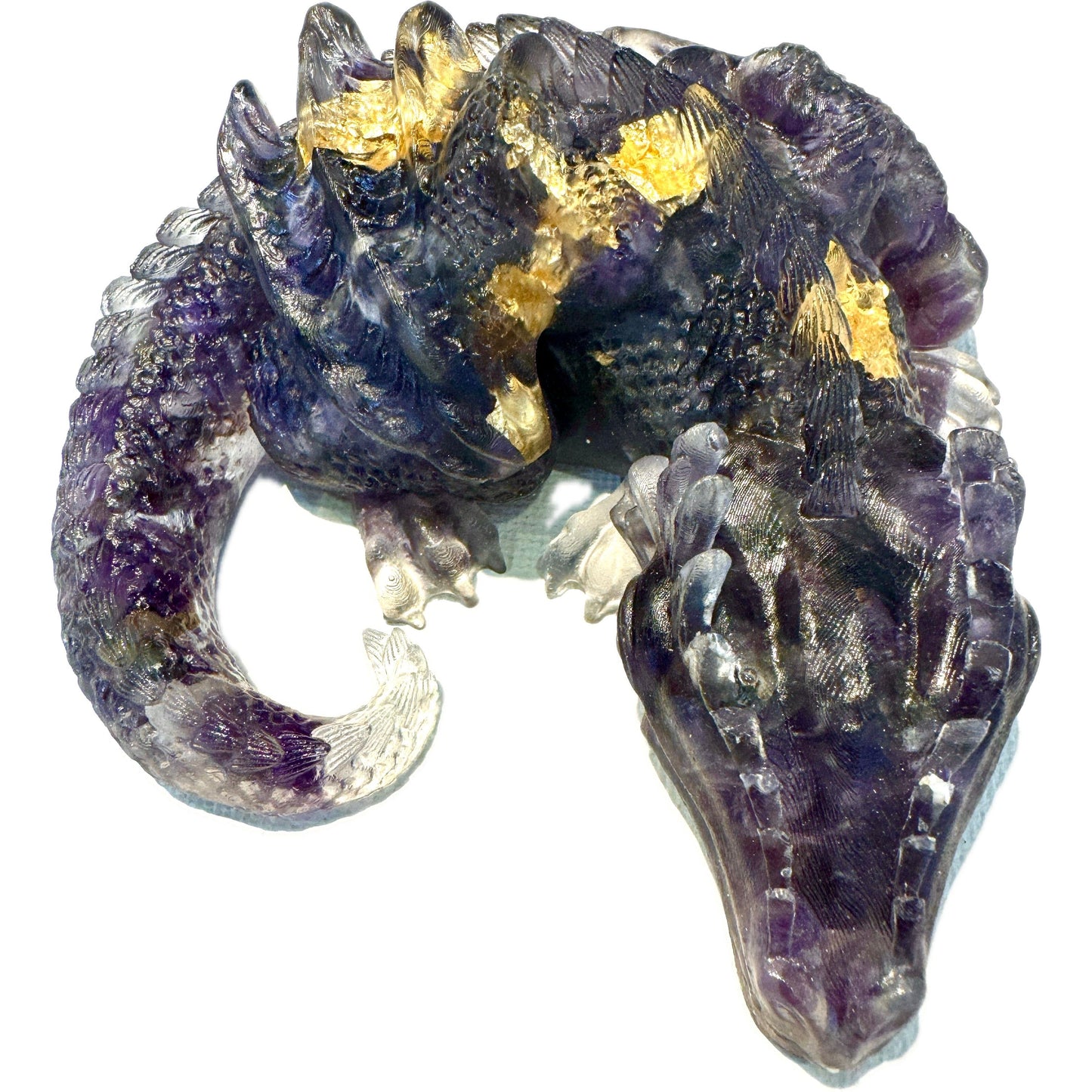 3 1/2" Natural Amethyst Crystal Sleeping Dragon