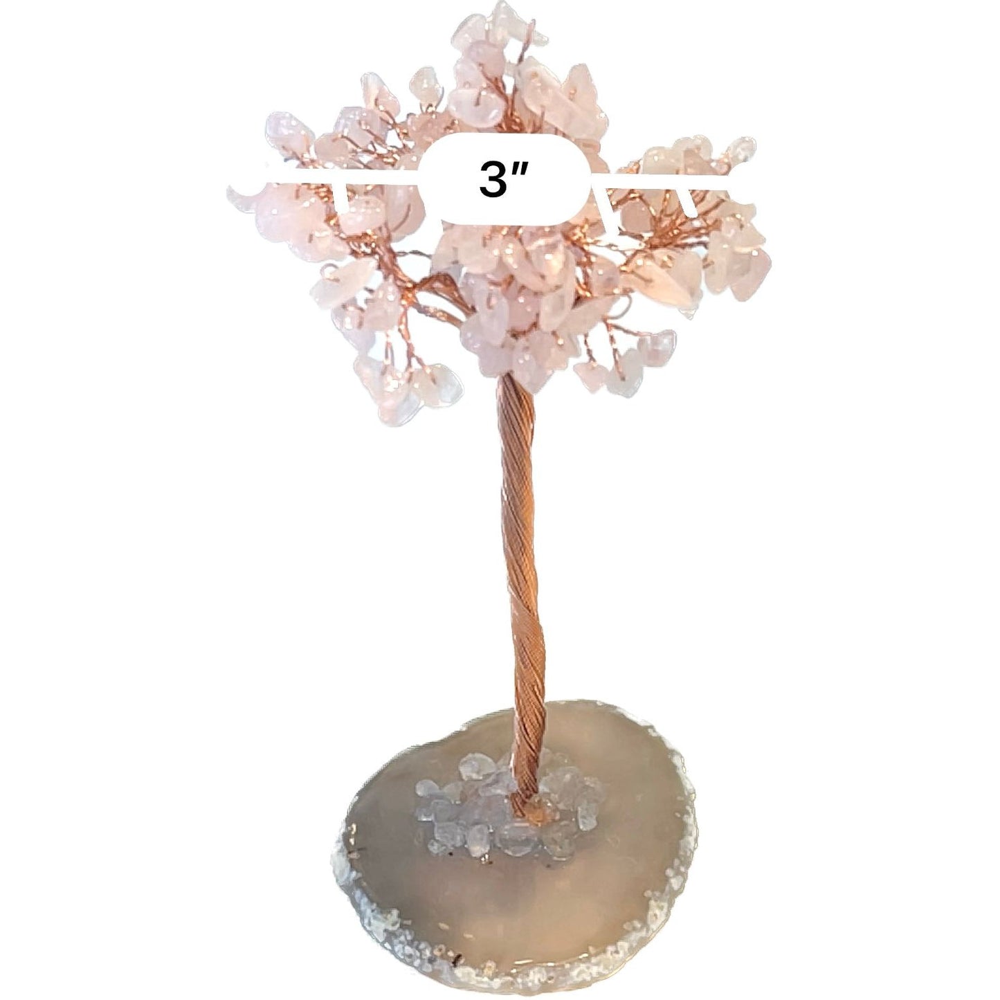 6 Inches Rose Quartz Agate Crystal Trees