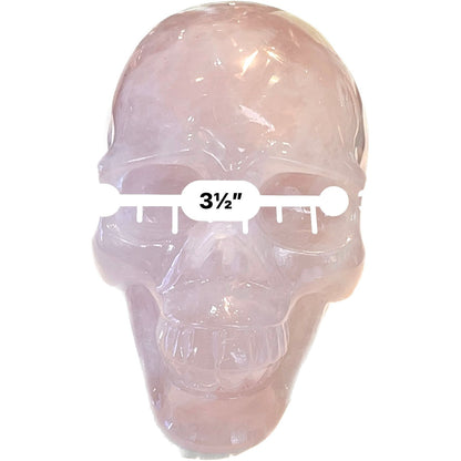 7 Inch Genuine Brazilian Rose Quartz Skull