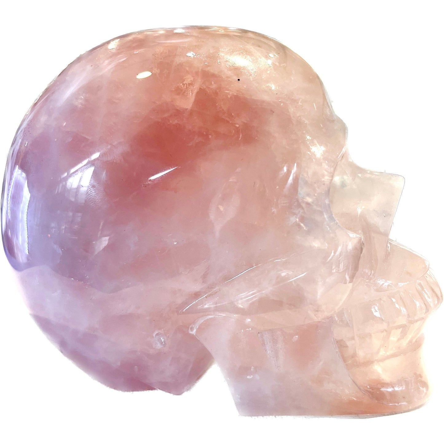 7 Inch Genuine Brazilian Rose Quartz Skull