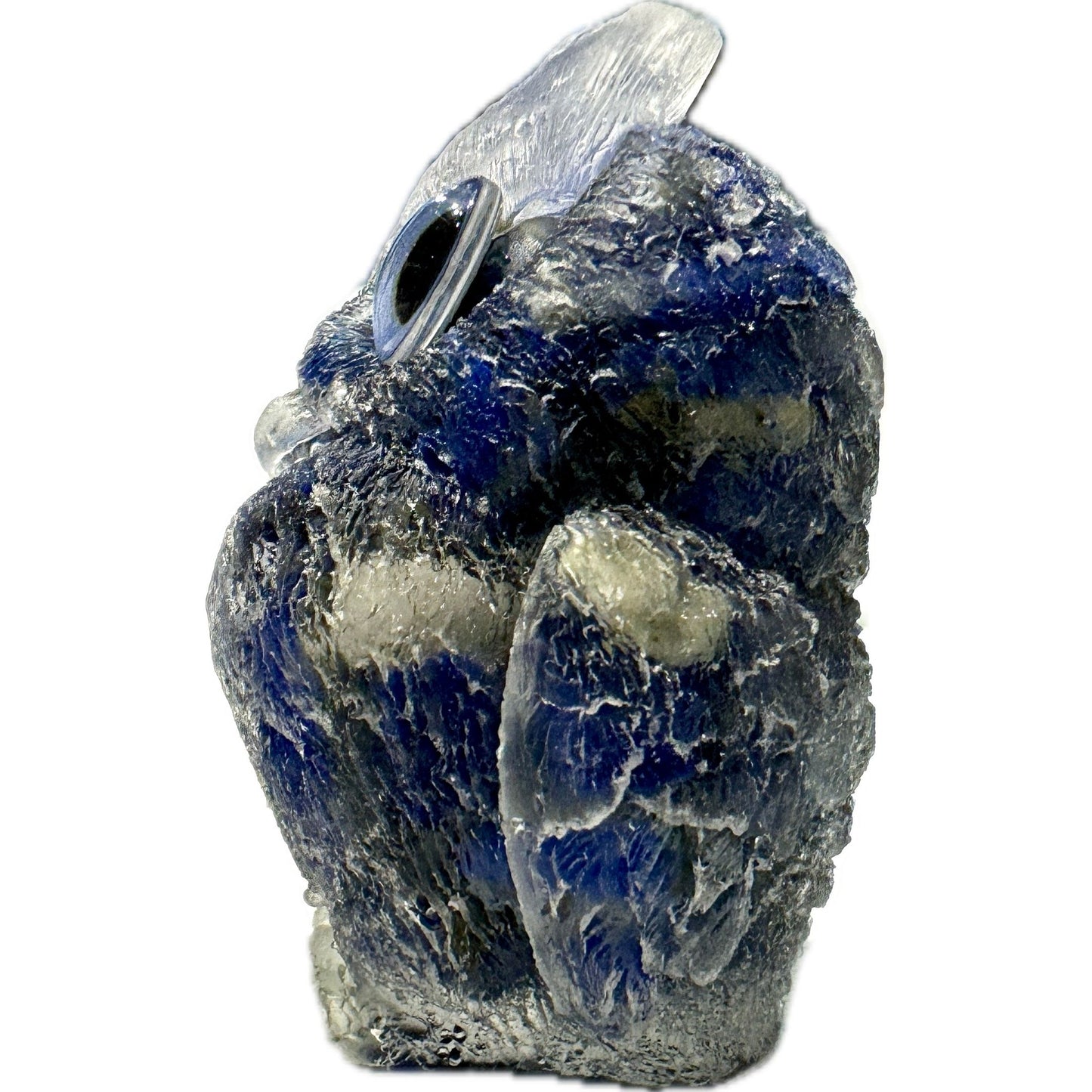 2 1/2 inch  Natural Crystal Macadam Epoxy Lapis Lazuli Owl